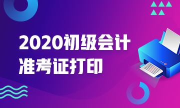 在哪里打印2020年广东初级会计考试准考证？